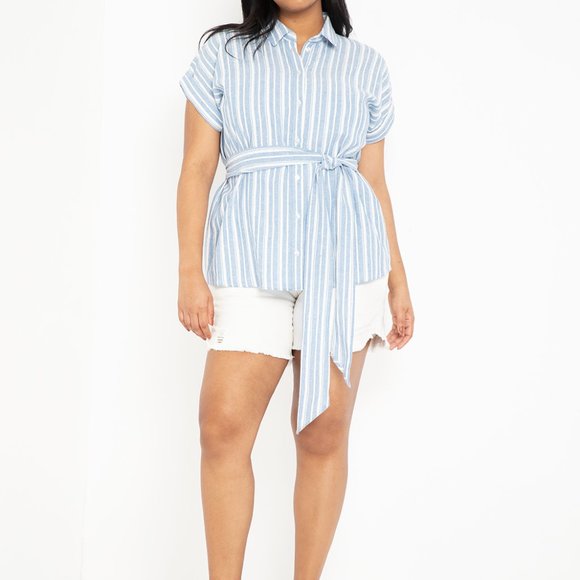 Eloquii Tops - Eloquii Tie Front Shirt